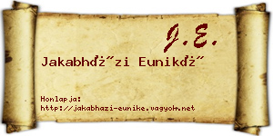 Jakabházi Euniké névjegykártya